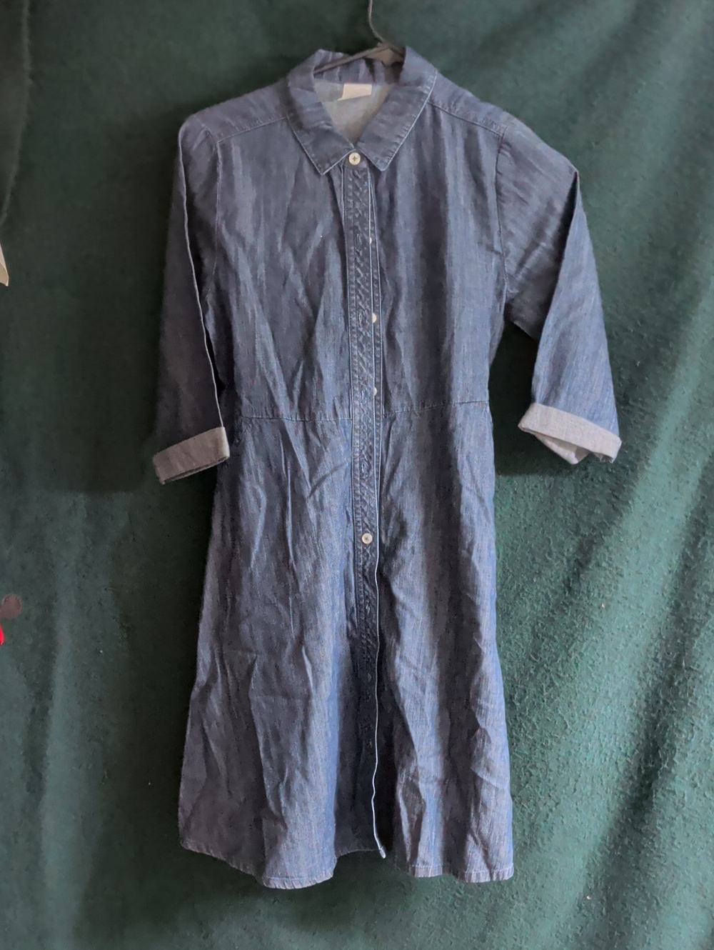 wonder nation Blue Denim Button-Front Midi Dress